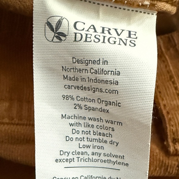 Carve Designs Carmel Brown Corduroy Pants Sz 2 - Picture 15 of 16
